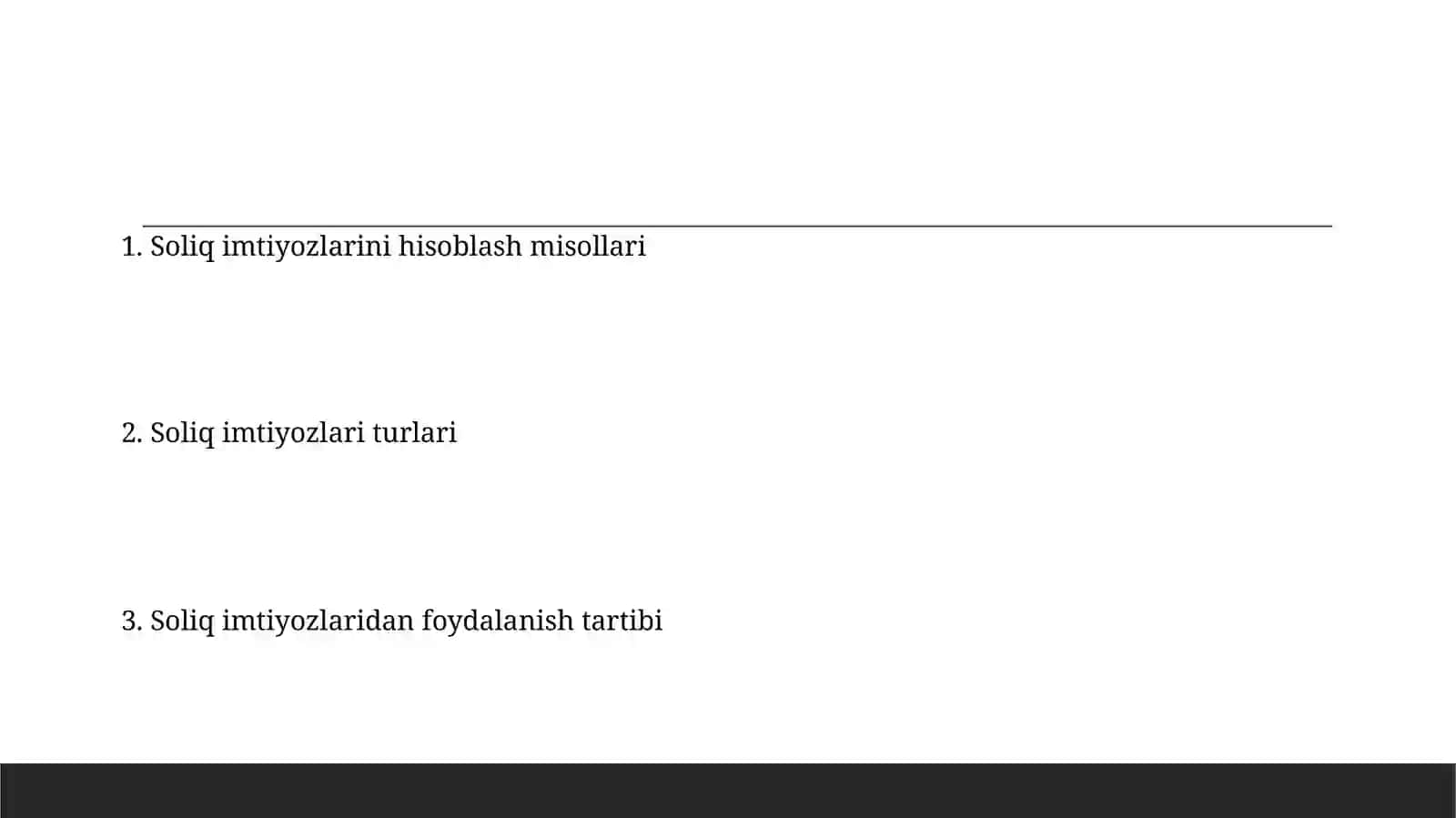 Jismoniy shaxslardan olinadigan daromad solig'i bo'yicha imtiyozlar 2