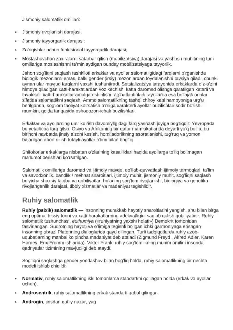 Jamoat salomatligi mezonlari 2