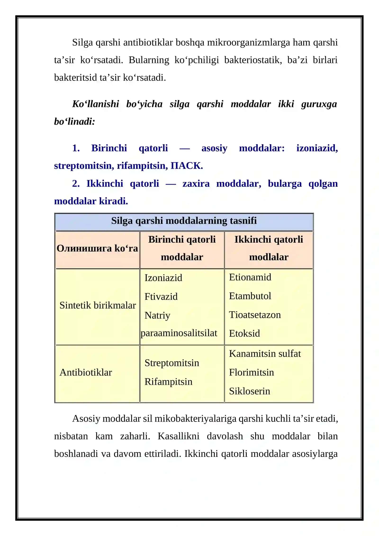 SILGA KARSHI VOSITALAR TASNIFI 2