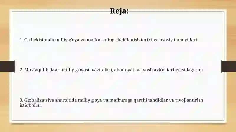 Oʻzbekistondagi milliy gʻoya va mafkura 2