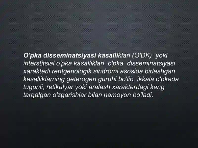 O'pka Disseminatsiyasini Qiyosiy Tashxislash 2