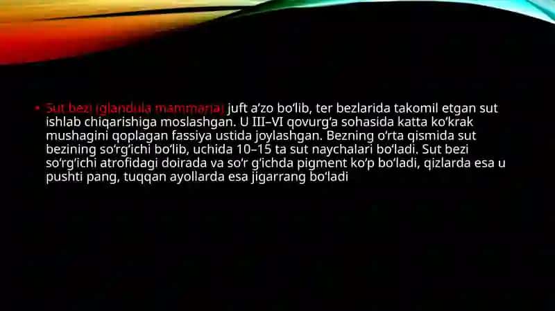 Laktasiya–ona sutining ahamiyati 2