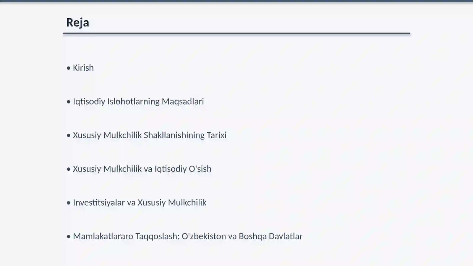 Iqtisodiy Islohotlar va Xususiy Mulkchilik Shakllanishi 2