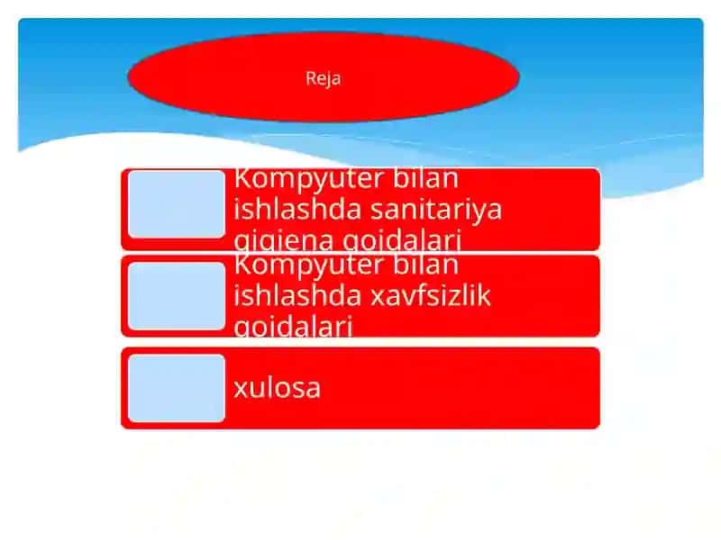 Kompyuter bilan ishlashda sanitariya gigienasi va texnika xavfsizligi 2