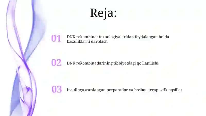 Tibbiyotda DNK rekombinantlarini qoʻllanilishi 2