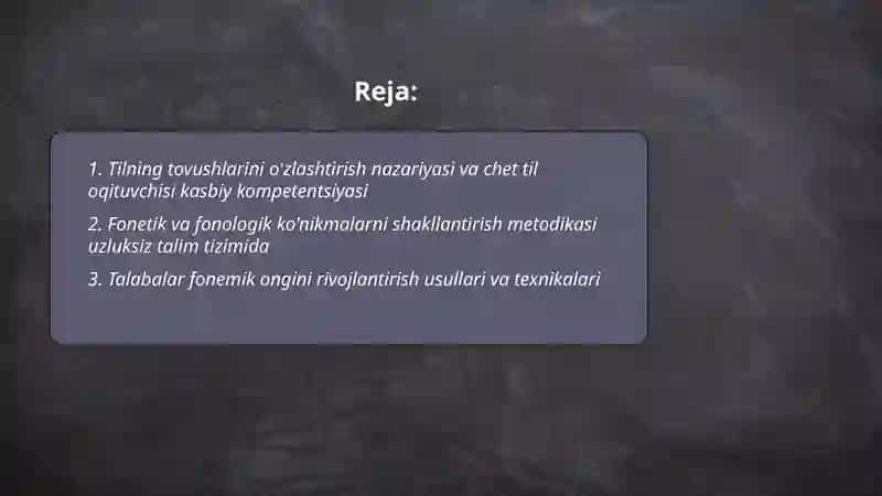Tilning tovushlarini o'zlashtirish 2