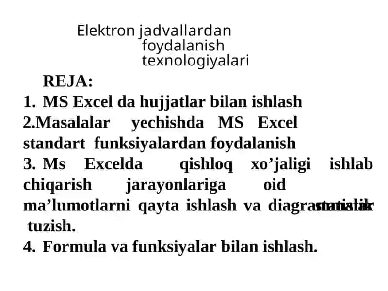 MS Excel'da Mantiqiy Masalalar 2
