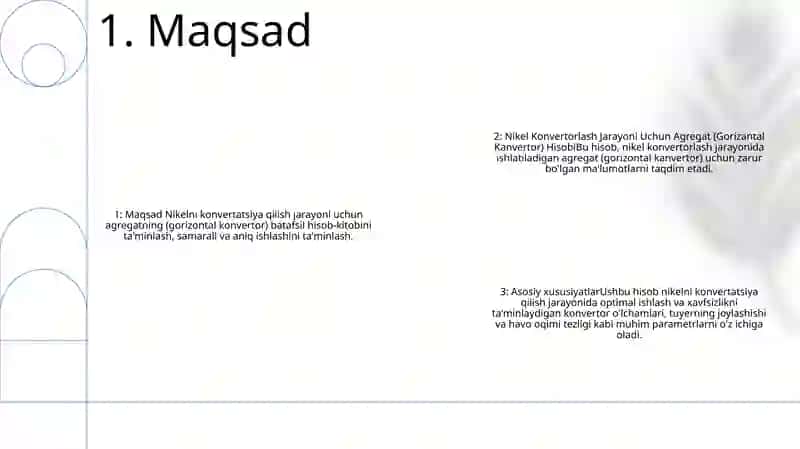 Nikel Konvertorlash Jarayoni Uchun Agregat (Gorizantal Kanvertor) Hisobi 2