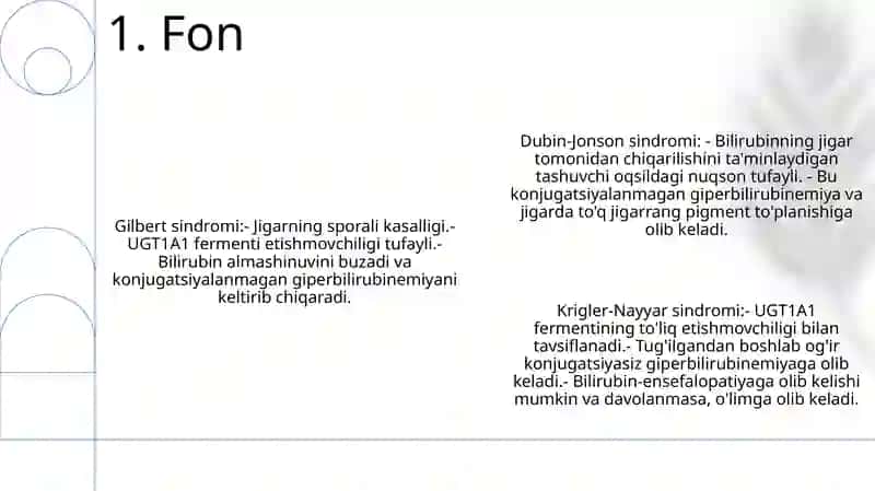 Jilber, Dabin-Jonson, Rotor, Krigler-Nayyar Sindromlarining Biokimyoviy Asosi 2