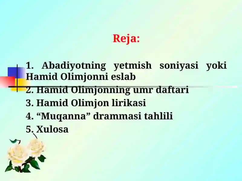 Hamid Olimjon hayoti va ijodi (TAQDIMOT) 2