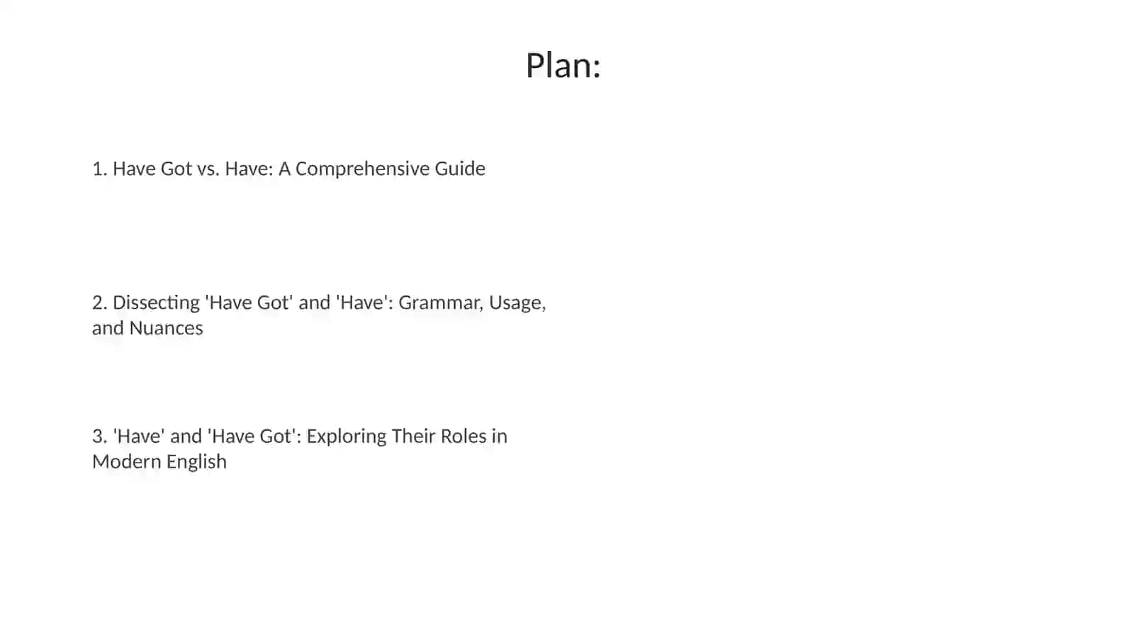 Plan: Have Got vs. Have: A Comprehensive Guide 2