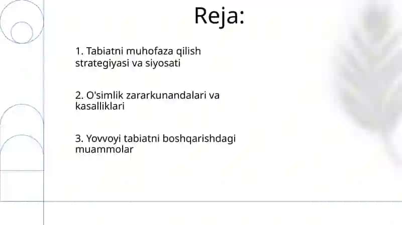 Oʻsimliklar va hayvonlar himoyasi va muammolari 2
