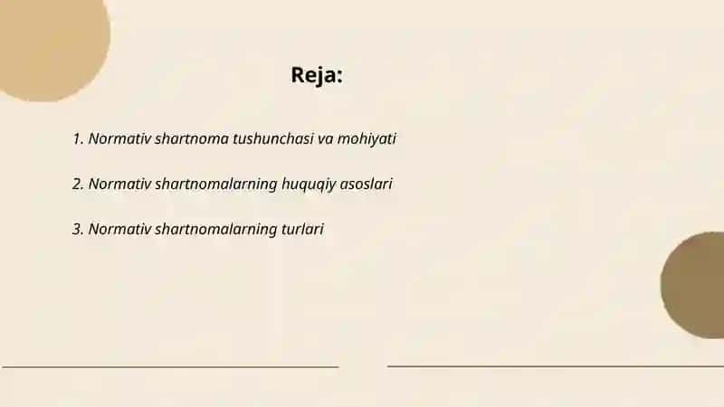 Normativ shartnomalar va uning xususiyatlari 2