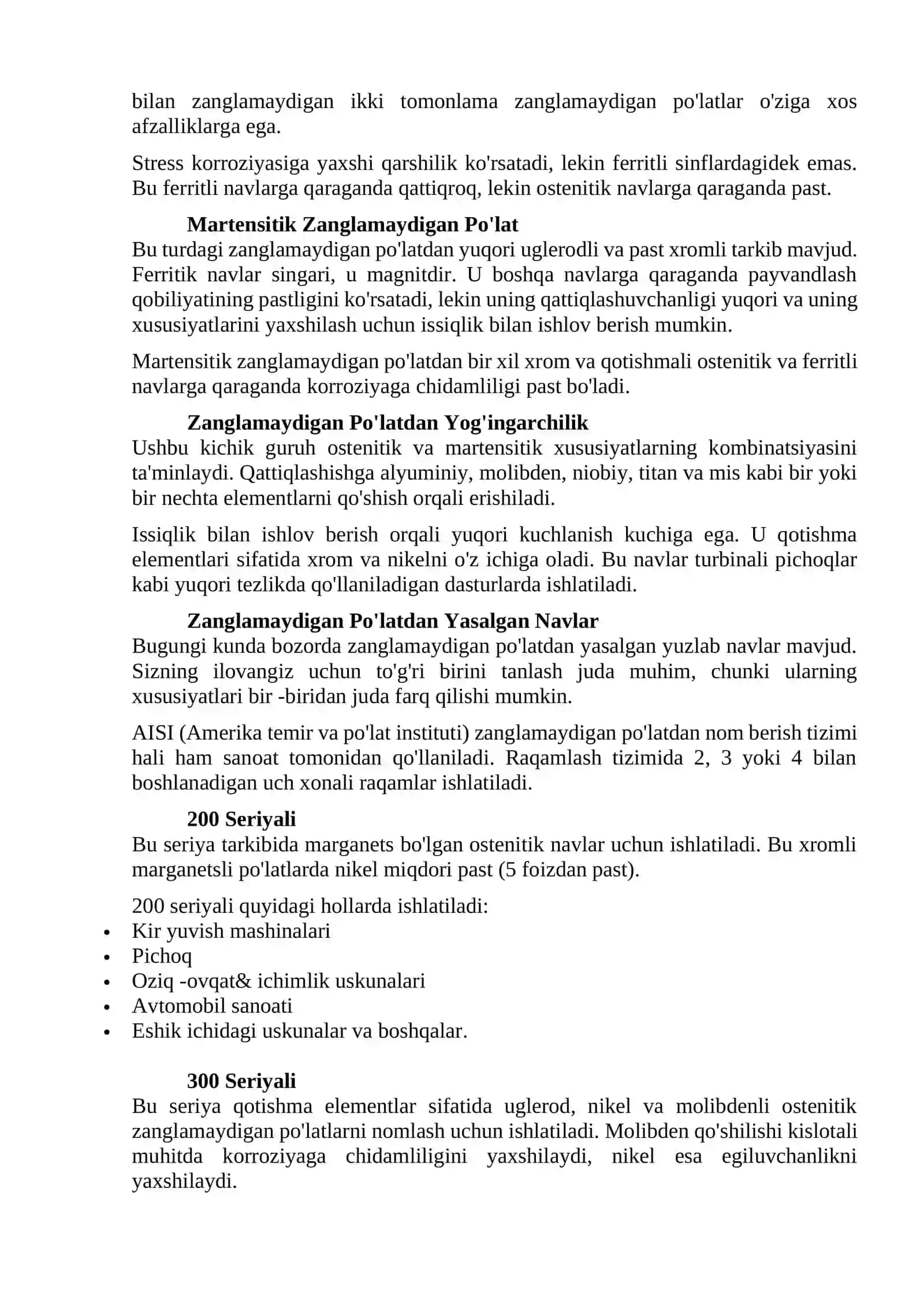 Zanglamas (korroziyagabardosh) po‘latlarni mikrostrukturasini tahlili 2