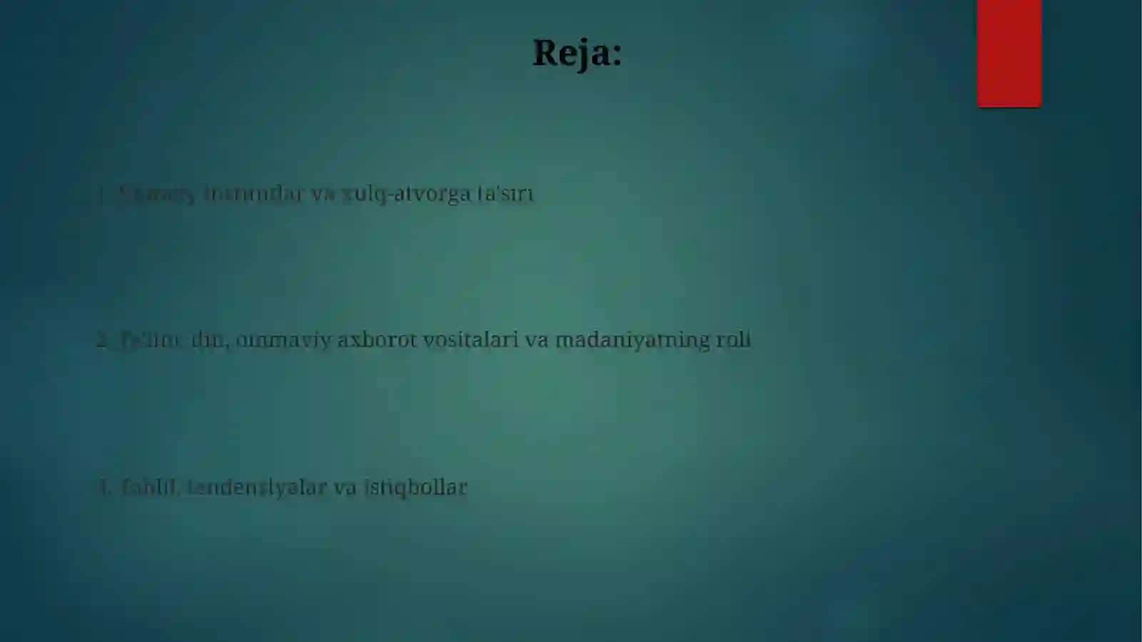 Ijtimoiy institutlar va xulq atvor:ta'lim,din,ommaviy axborot vositalari va madaniyatning roli 2