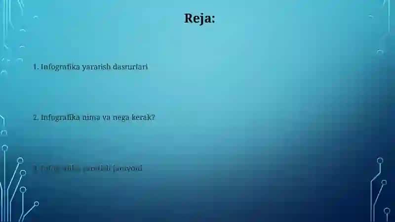 Infografika va uning Infografika yaratuvchi dasturlar bilan tanishish 2