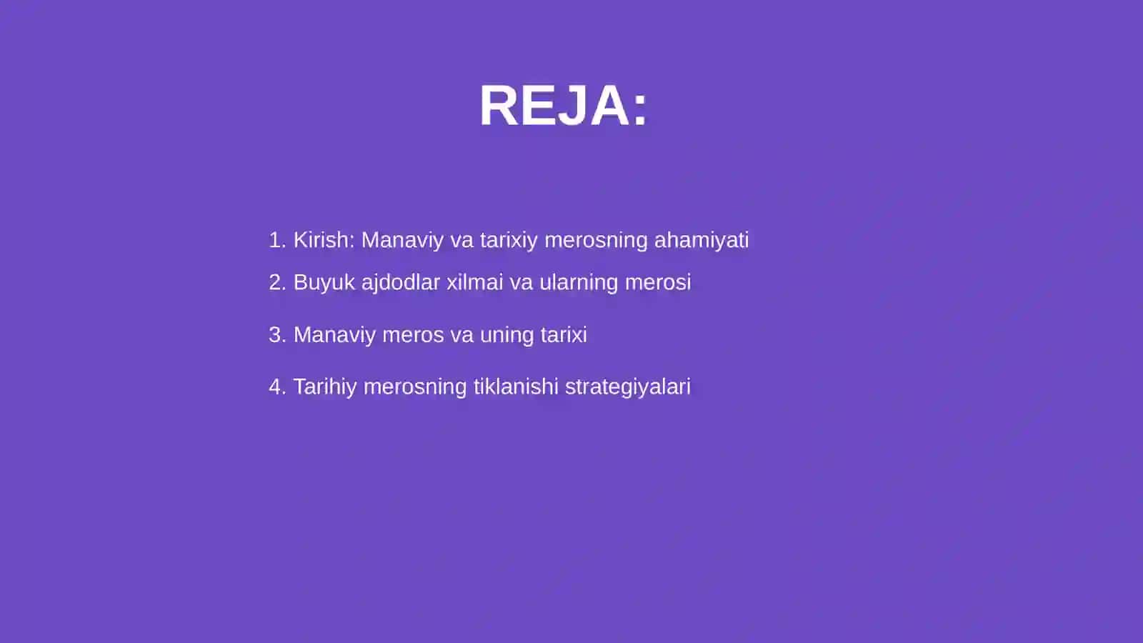 Manaviy va tarihiy merosga munosabat 2