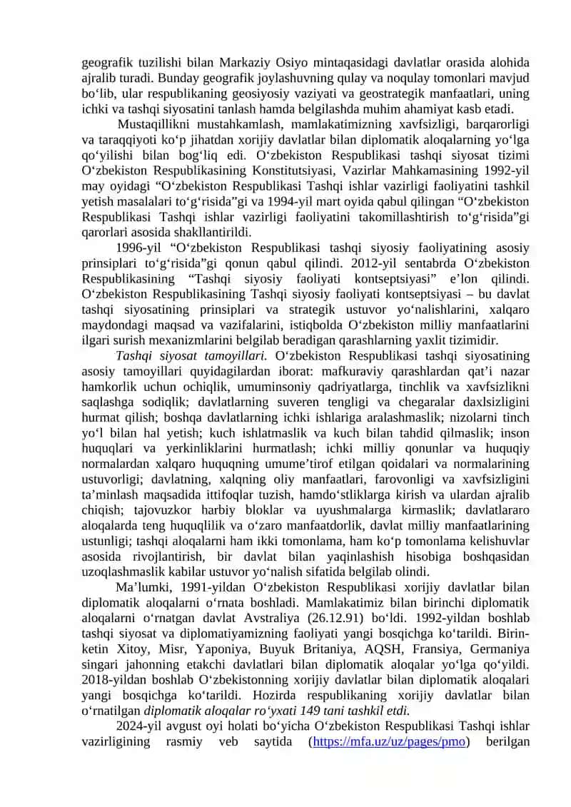 O‘zbekiston va jahon hamjamiyati 2