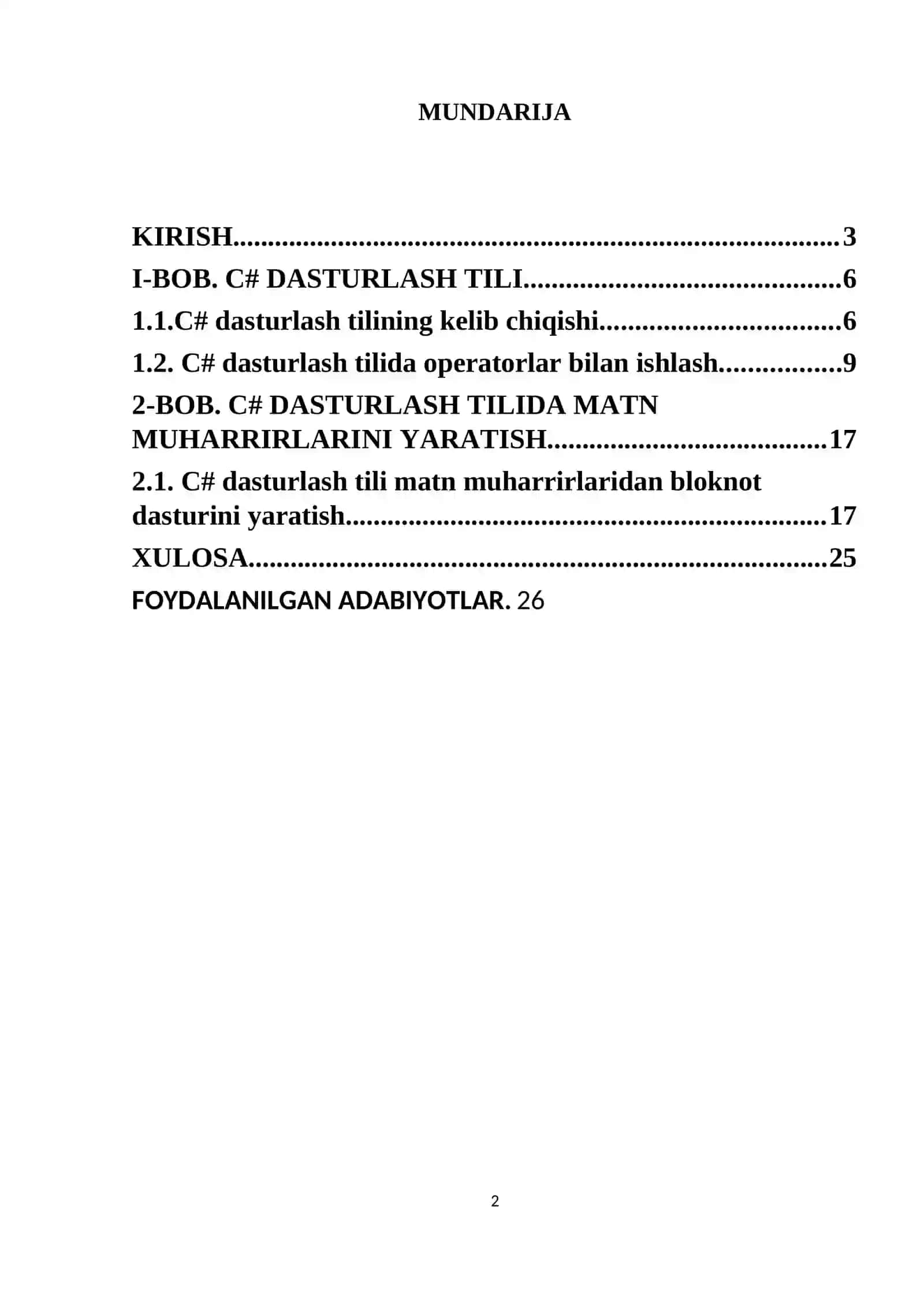 C# dasturlash tilida Matn muhariri dasturini yaratish. 2