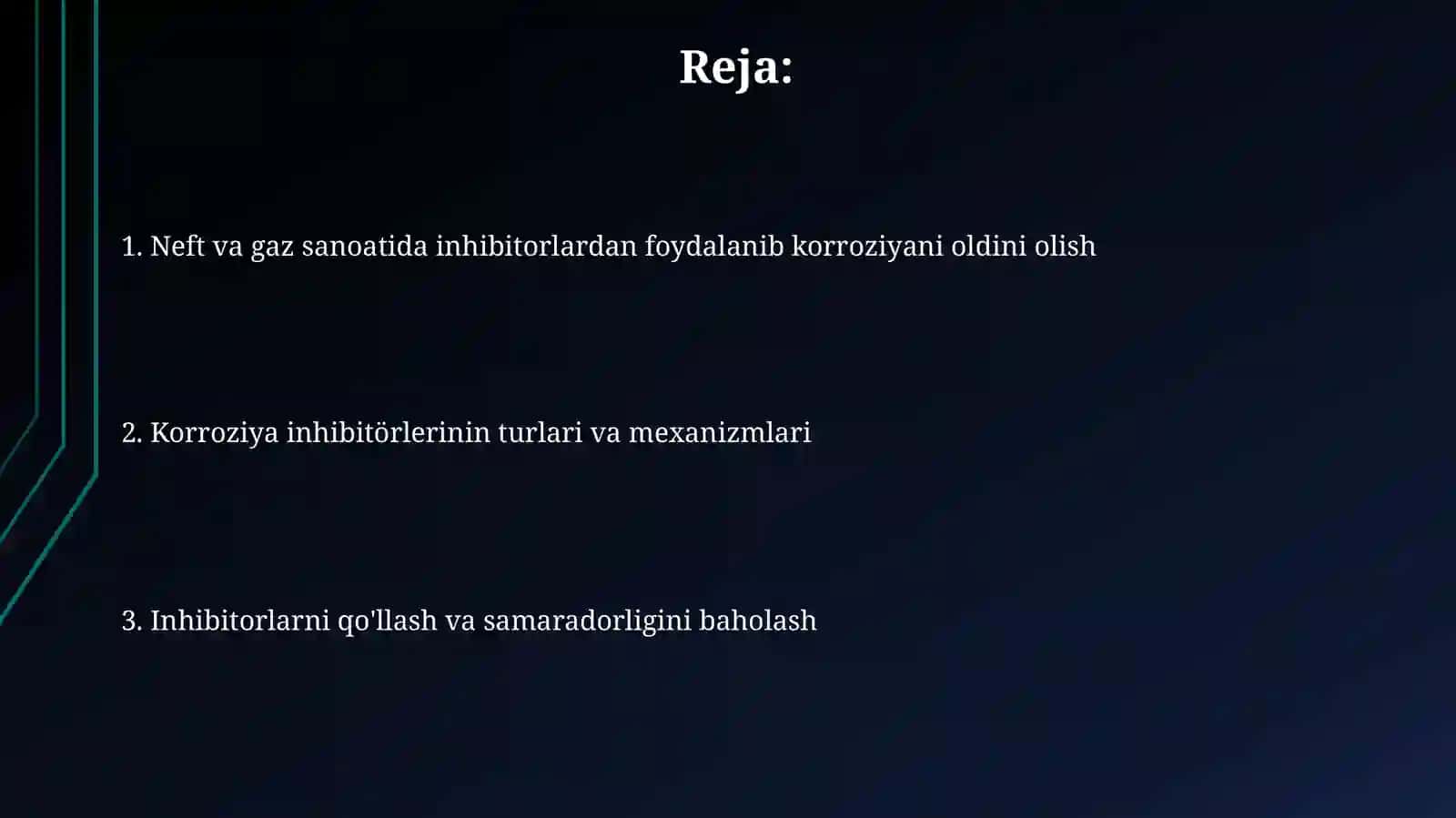 Neft va gaz sanoati qurulmalarni karoziyadan himoyalashda ingibitorlardan foydalanish 2
