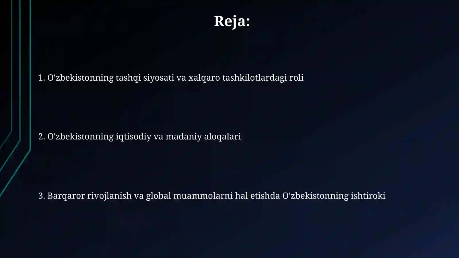 O'zbekiston va jahon hamjamiyati 2