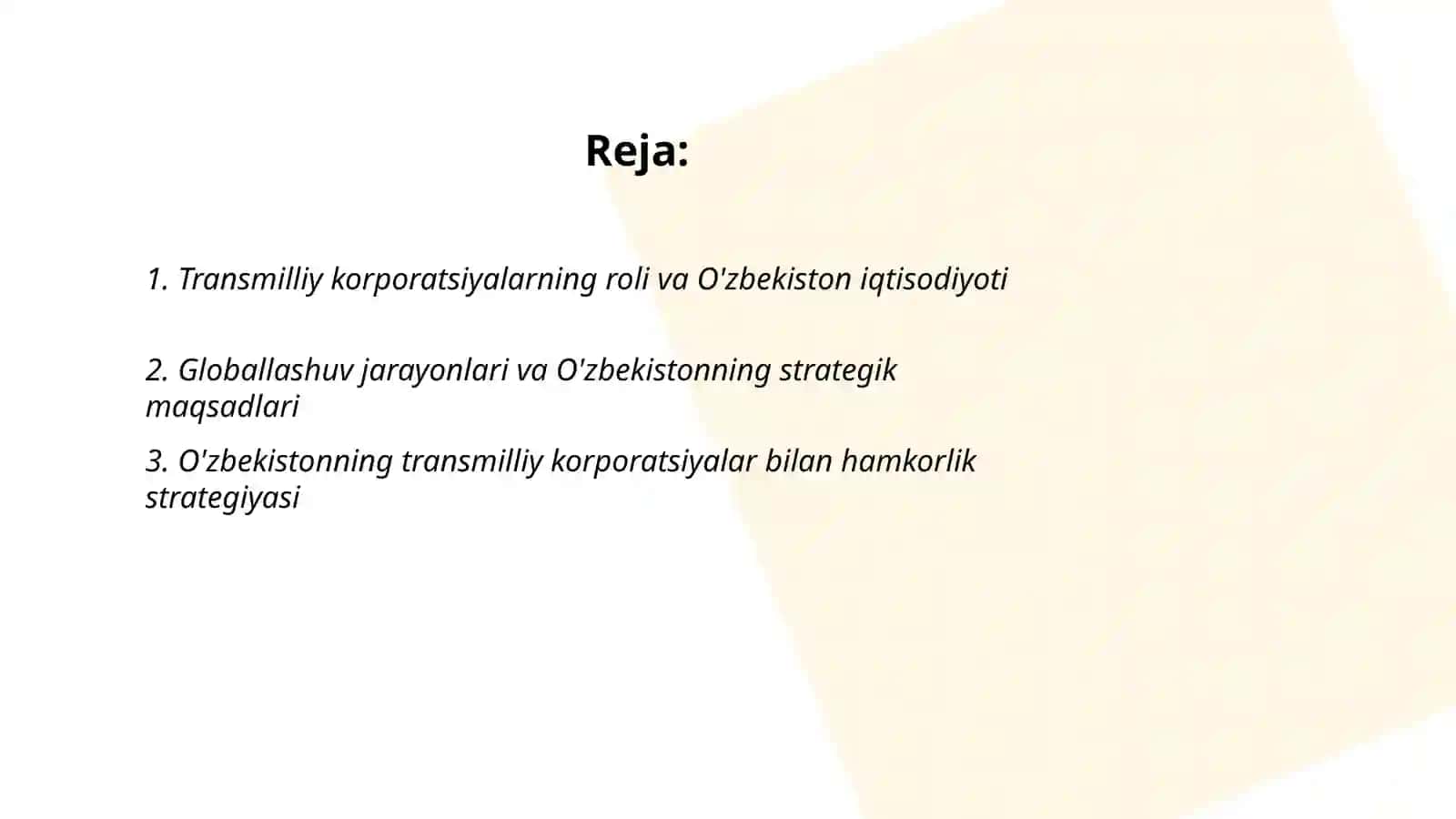 Transmilliy korporatsiyalar. Iqtisodiy jarayonlarning globallashuvi sharoitida Oʻzbekiston manfaatlari 2