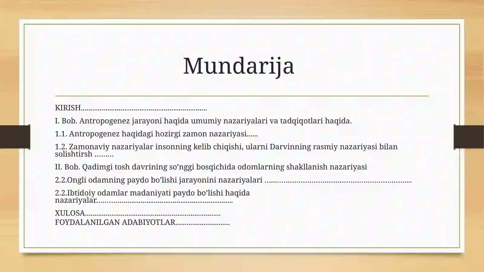 YANGI ANTROPOGENEZ NAZARIYALARI 2