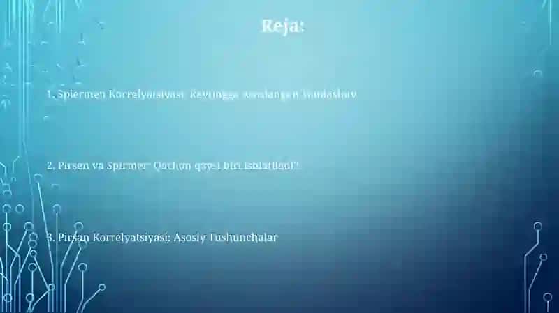 Pirson va Spirmenning korrelyatsion tahlili 2