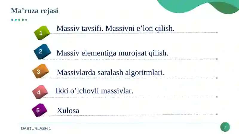 DASTURLASH 1 2