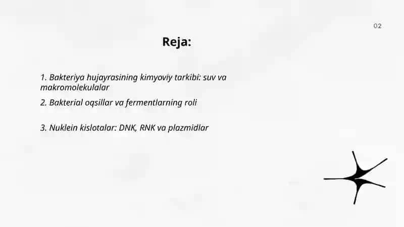 Bakteriya hujayrasining kimyoviy tarkibi 2