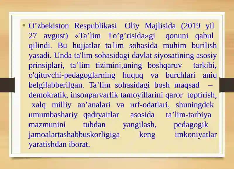 Ta’lim sohasidagi davlat siyosati 2