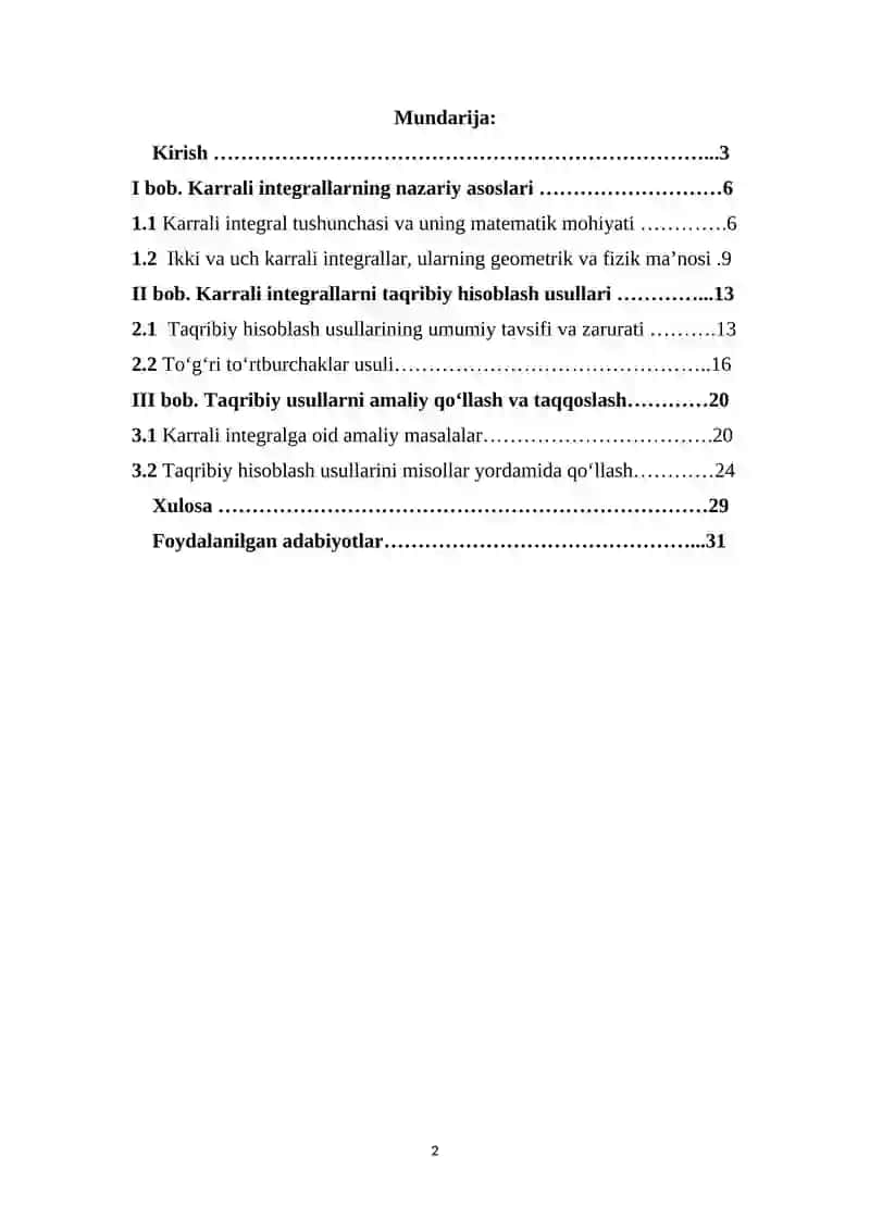 KARRALI INTEGRALLARNI TAQRIBIY HISOBLASH 2