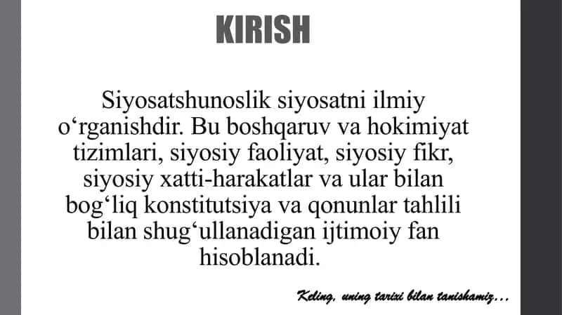 Siyosatshunoslik fan sifatida. Siyosiy qarashlarning paydo bo’lishi va rivojlanishi 2
