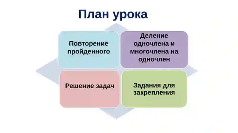 Деление одночлена и многочлена на одночлен 2