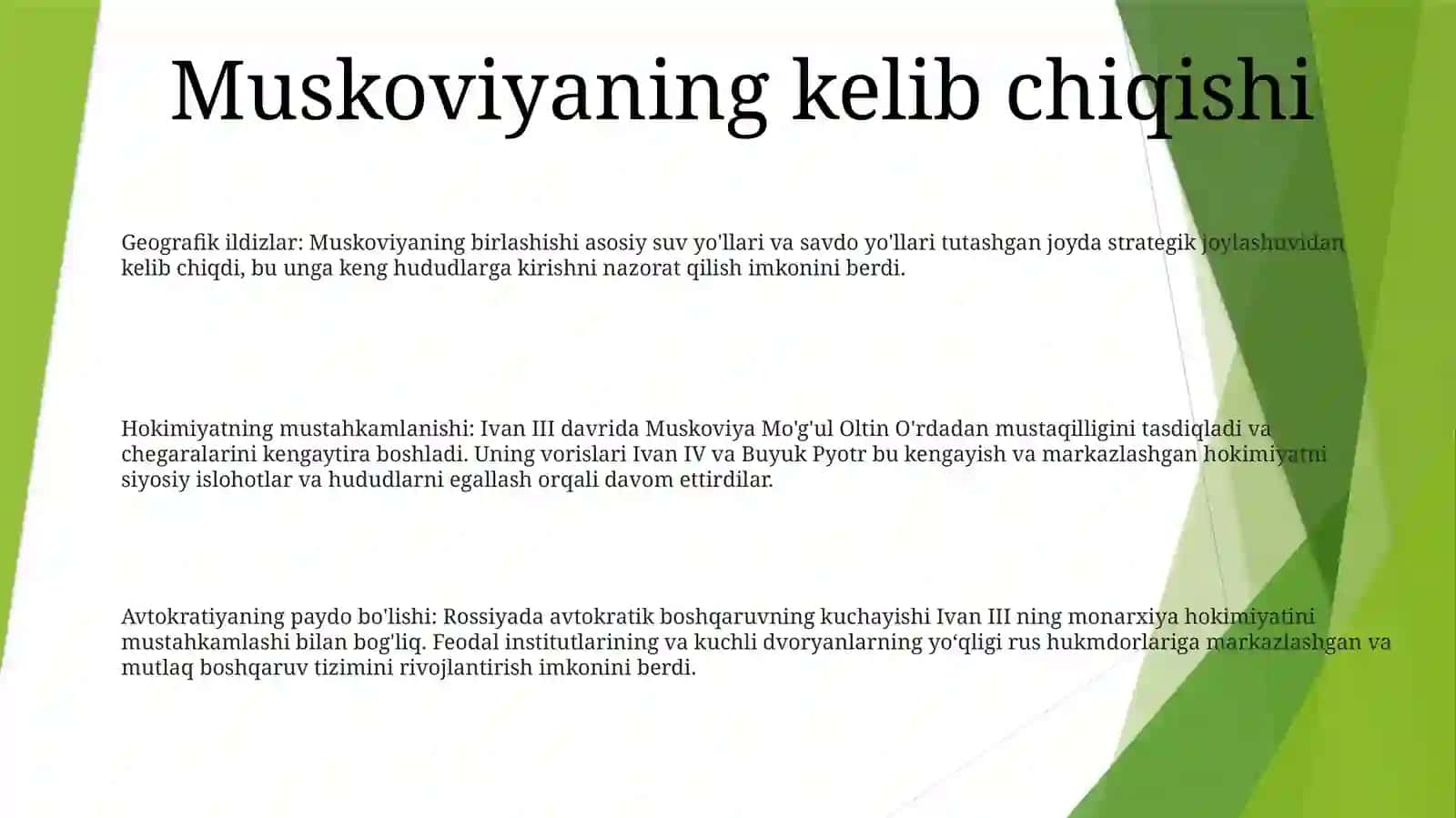 Rossiyada Absolutizmni Shakllanishi 2