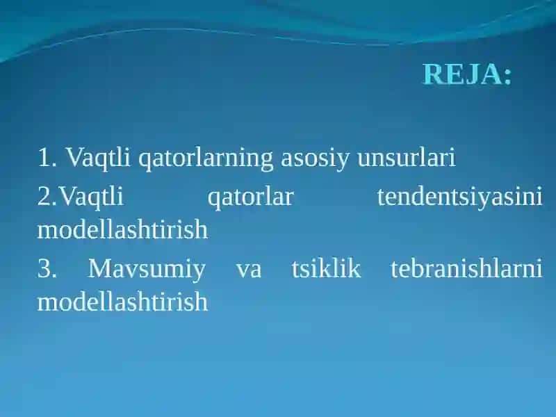 Davriy qatorlarda ekonometrik modellshtirish 2