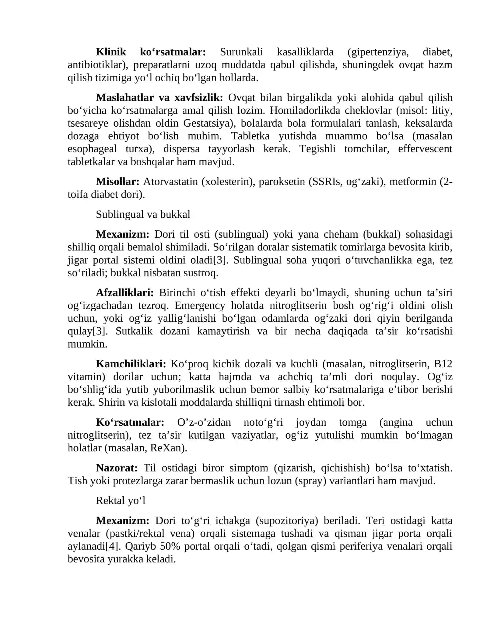 Dori moddalarini organizmga yuborish yo‘llari 2