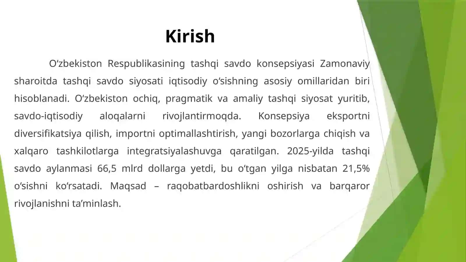 O‘zbekistоnning tashqisavdokonsepsiyasi 2