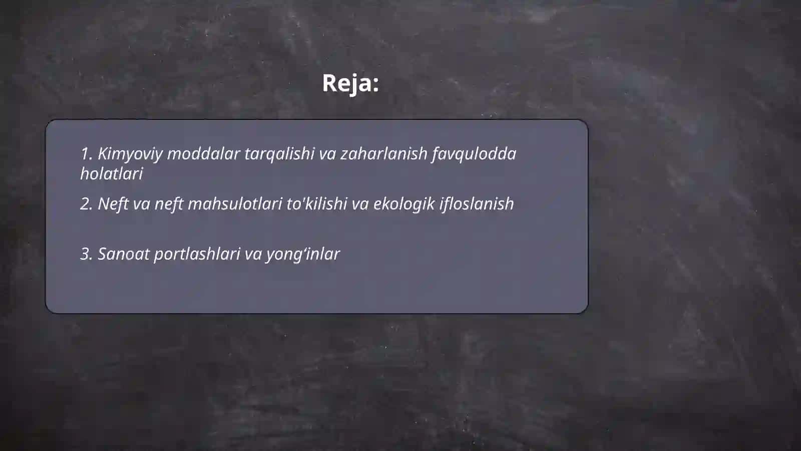 Texnogen ekologik va ichtimoiy tusdagi favqulodda vaziyatlar va ularning qisqacha tavsifi 2