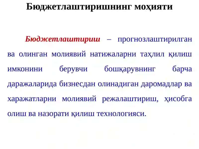 Бюджетлаштириш 2