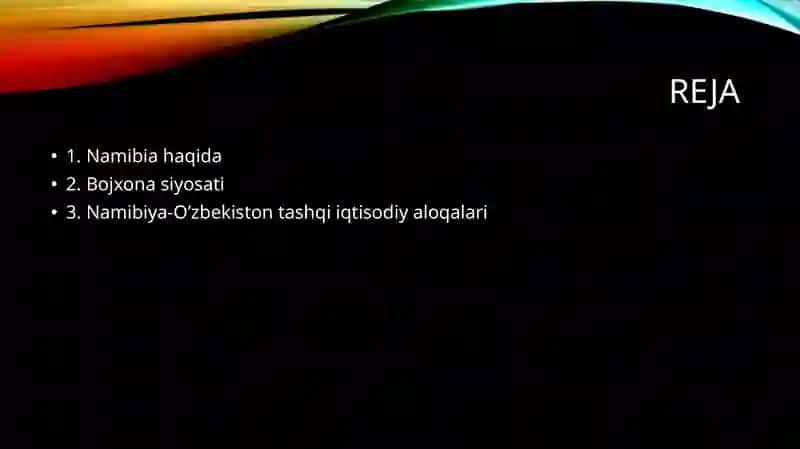 Namibiya bojxona siyosati va o’zbekiston bilan tashqi iqtisodiyaloqalar tahlili 2