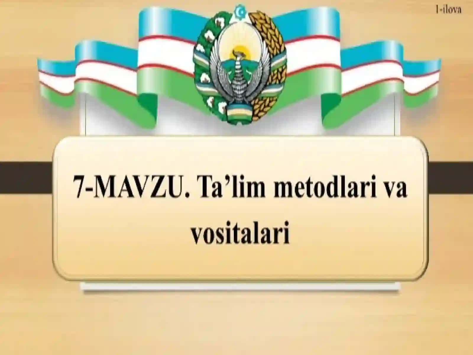Boshlangʻich taʼlim pedagogikasi fanidan Mustaqil ishi 2