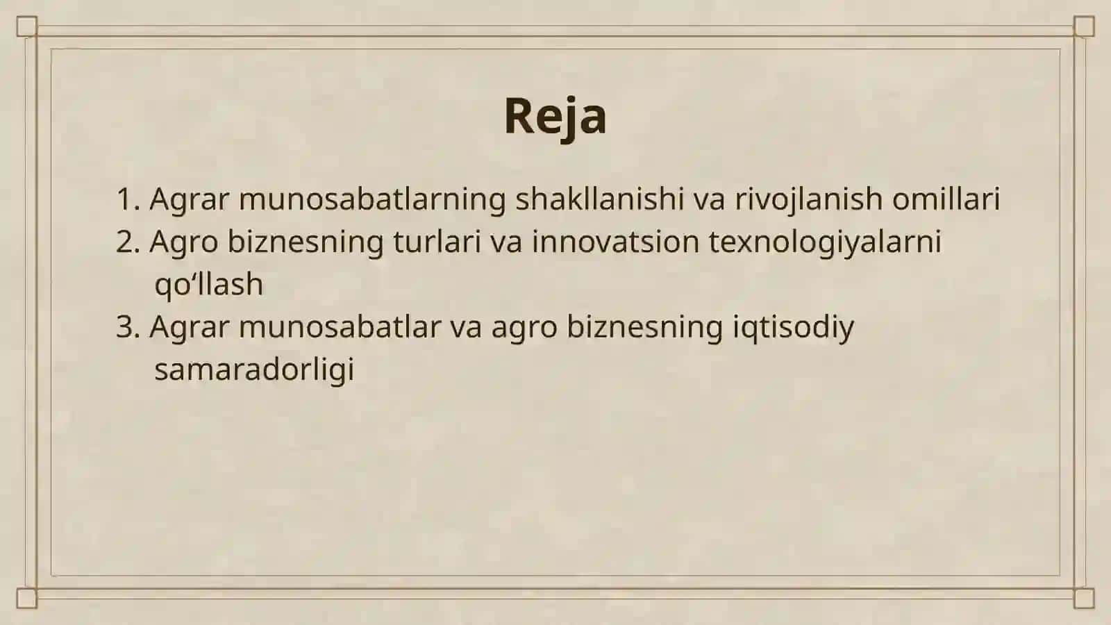 AGRAR MUNOSABATLAR VA AGRO BEZNES 2