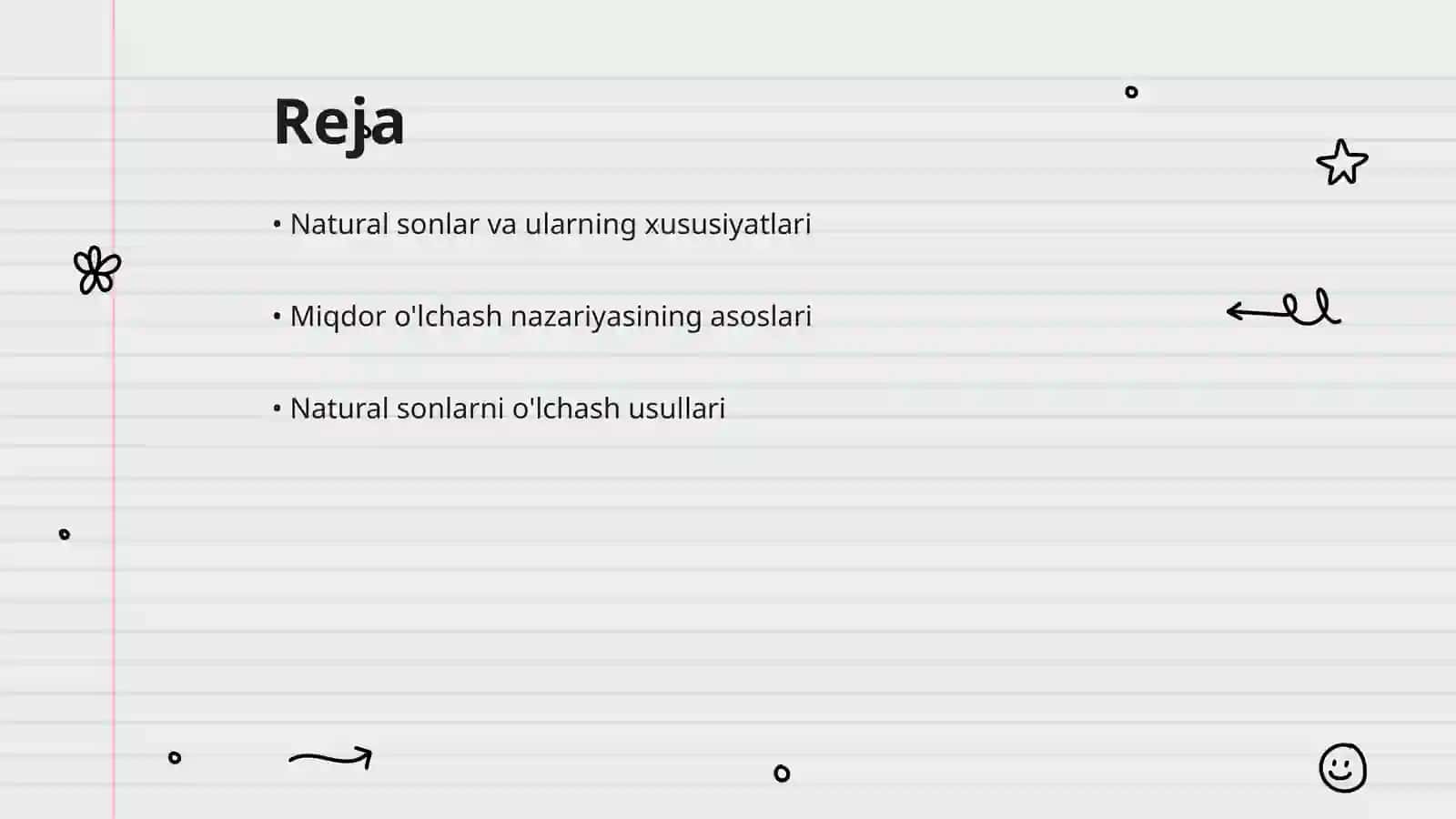 Natural sonlarni miqdorlarini oʻlchash natijasi sifatida qaralishi nazariyasini oʻrganish 2