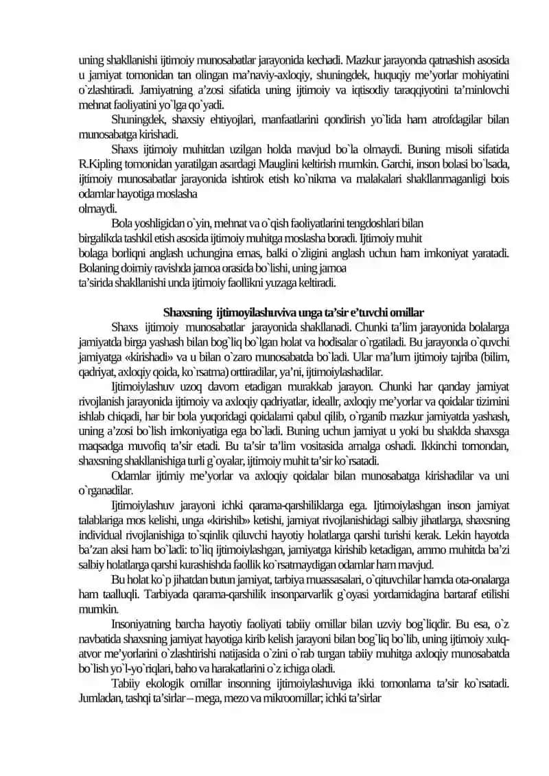 Shaxs ijtimoiylashuvi va ijtimoiy xulq-atvor 2