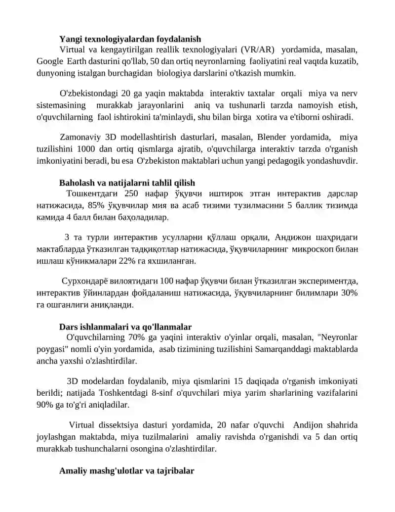 Tabiiy fan darsları 2