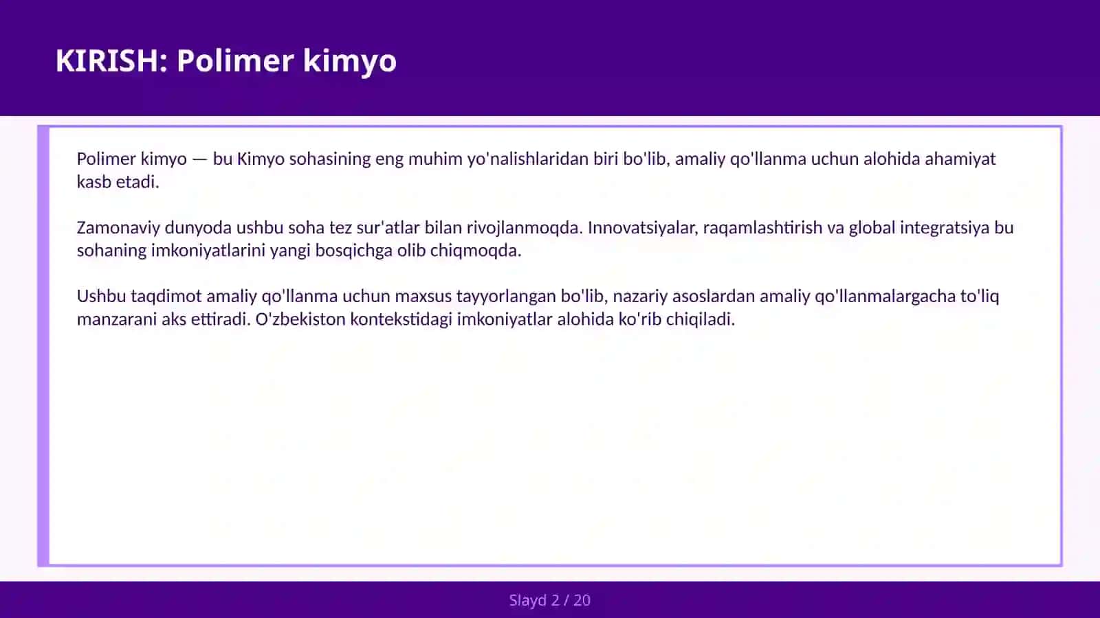 Polimer kimyo 2
