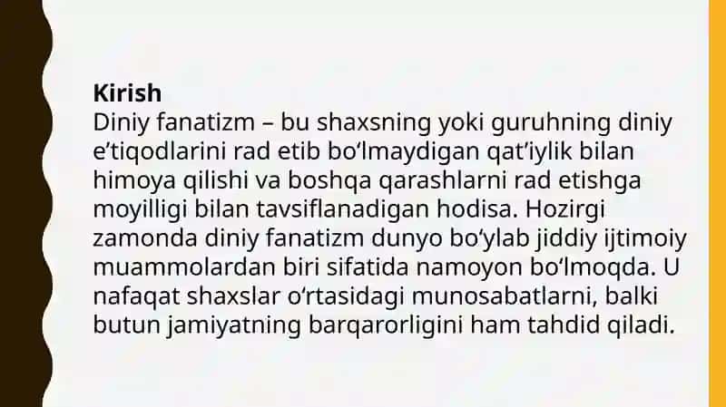 Diniy fanatizmning asoslari va manbalari 2