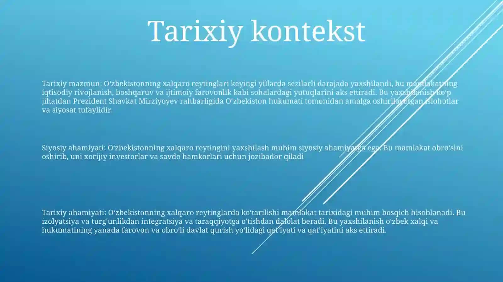 O'Zbekistonning Xalqaro Reytinglardagi Ko'Tarishning Tarixiy Va Siyosiy Ahamiyati 2