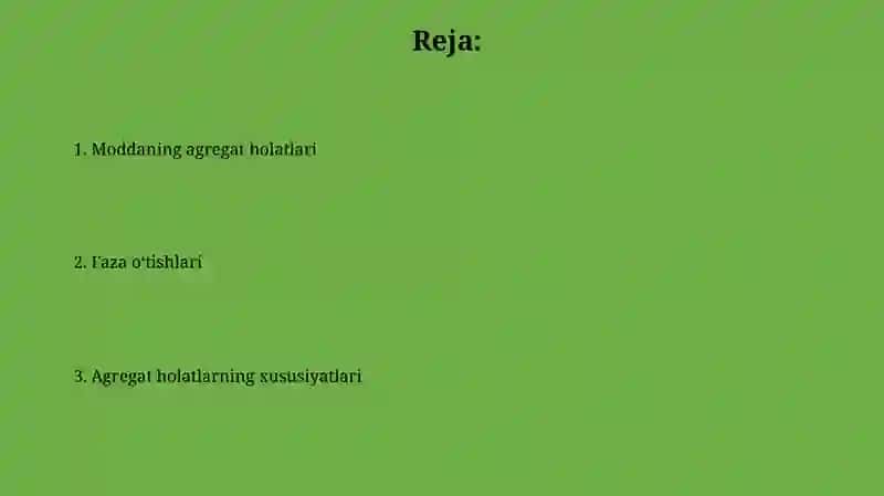 Moddalarning agregat vafazoviyholatlar 2